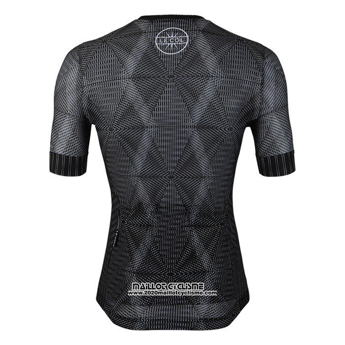 2020 Maillot Ciclismo Le Col Noir Gris Manches Courtes et Cuissard